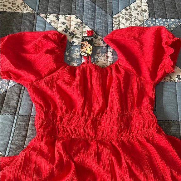 Red Ruffled Dress - Picture 3 of 3